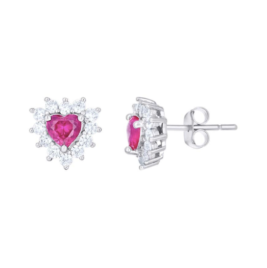 Sterling Silver Pink CZ Earrings
