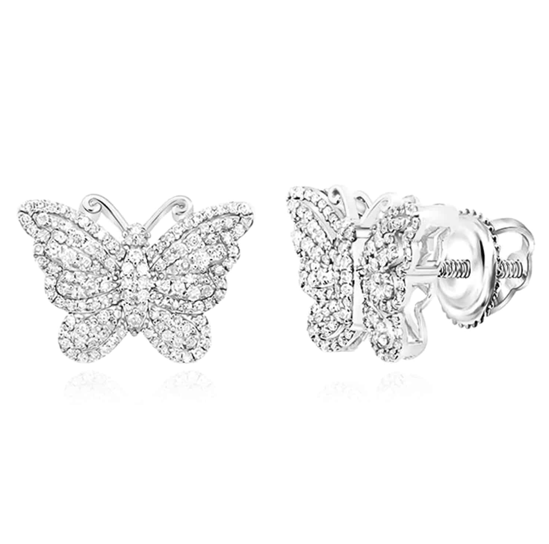 10K Butterfly 5/8 Cttw Diamond Earrings