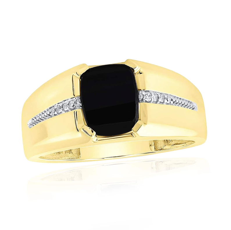 Black Onyx Diamond Ring
