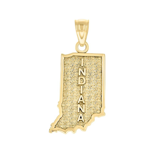 10K Yellow Gold Indiana State Charm