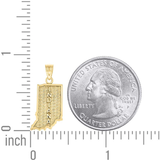 10K Yellow Gold Indiana State Charm