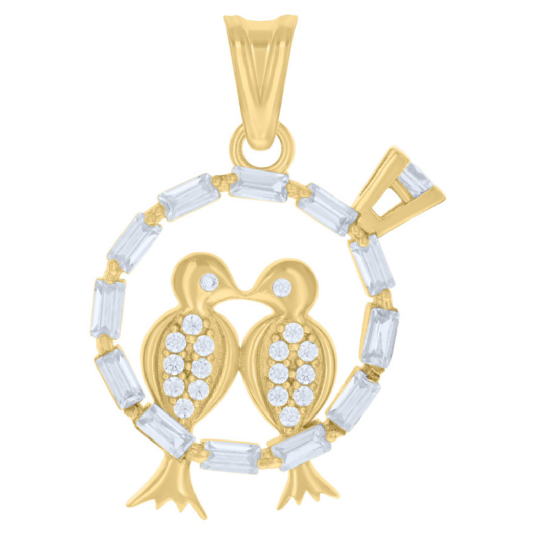10k Yellow Gold Love Birds Couple Charm