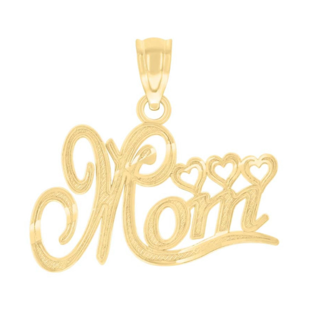 10k Yellow Gold Mom Charm