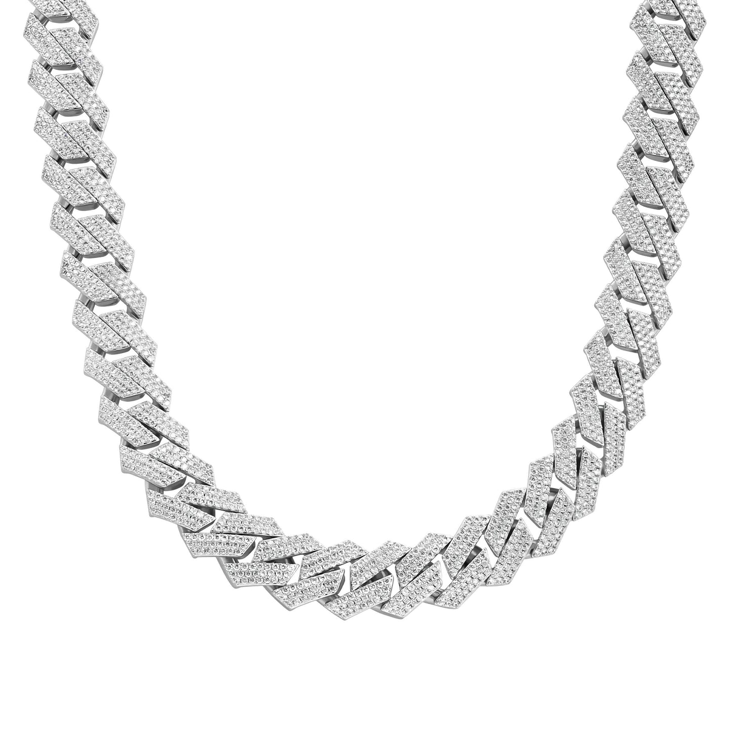 Sterling Silver 10mm Cuban Moissanite Necklace