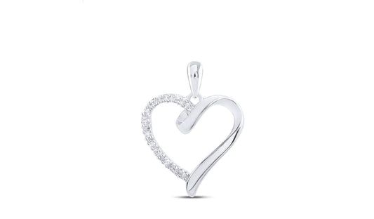 Sterling Silver Heart Diamond Charm