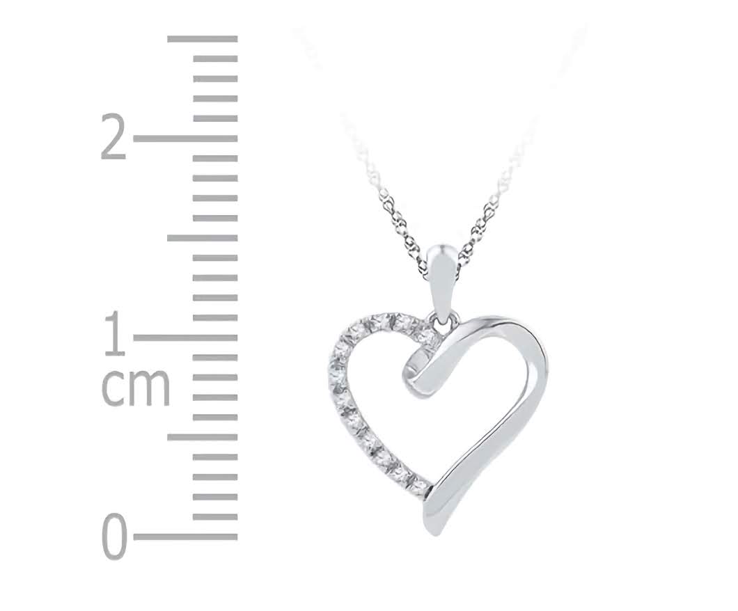 Sterling Silver Heart Diamond Charm