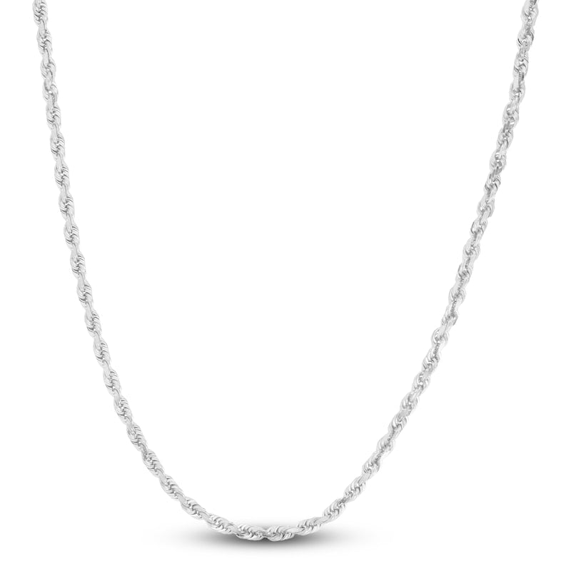 10K Hollow White Gold 2.5mm Rope Chain