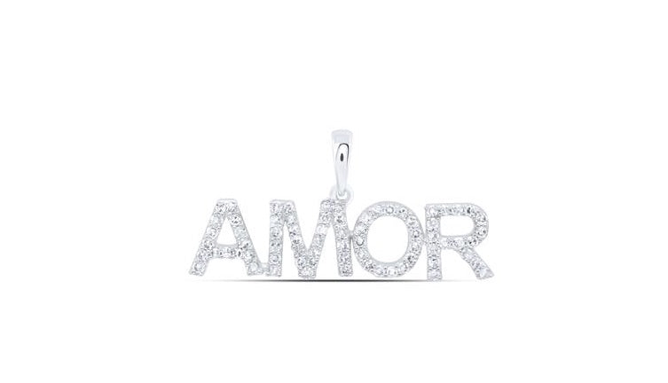 10K Gold Amor Round Pendant with 1/4 Cttw Diamonds – Romantic Heart-Shaped Jewelry