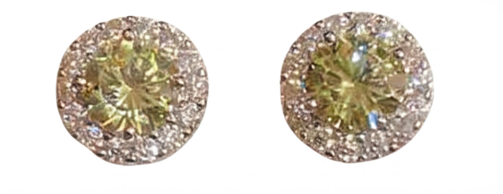 Sterling silver moissanite earrings for August birthstone