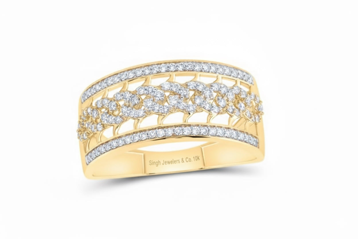 10k yellow gold men’s diamond ring with 3/8 carat total weight