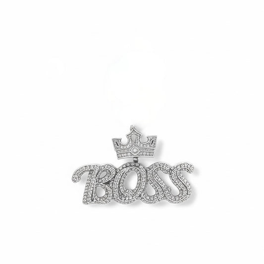 6.33 CT Moissanite ‘BOSS’ Pendant in Sterling Silver for Men