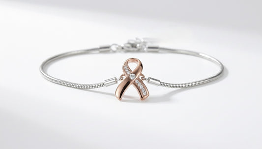 sterling silver breast cancer awareness bracelet