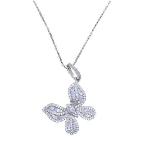 Sterling Silver Butterfly Charm Necklace with 18-Inch Chain – Elegant Women's Jewelry