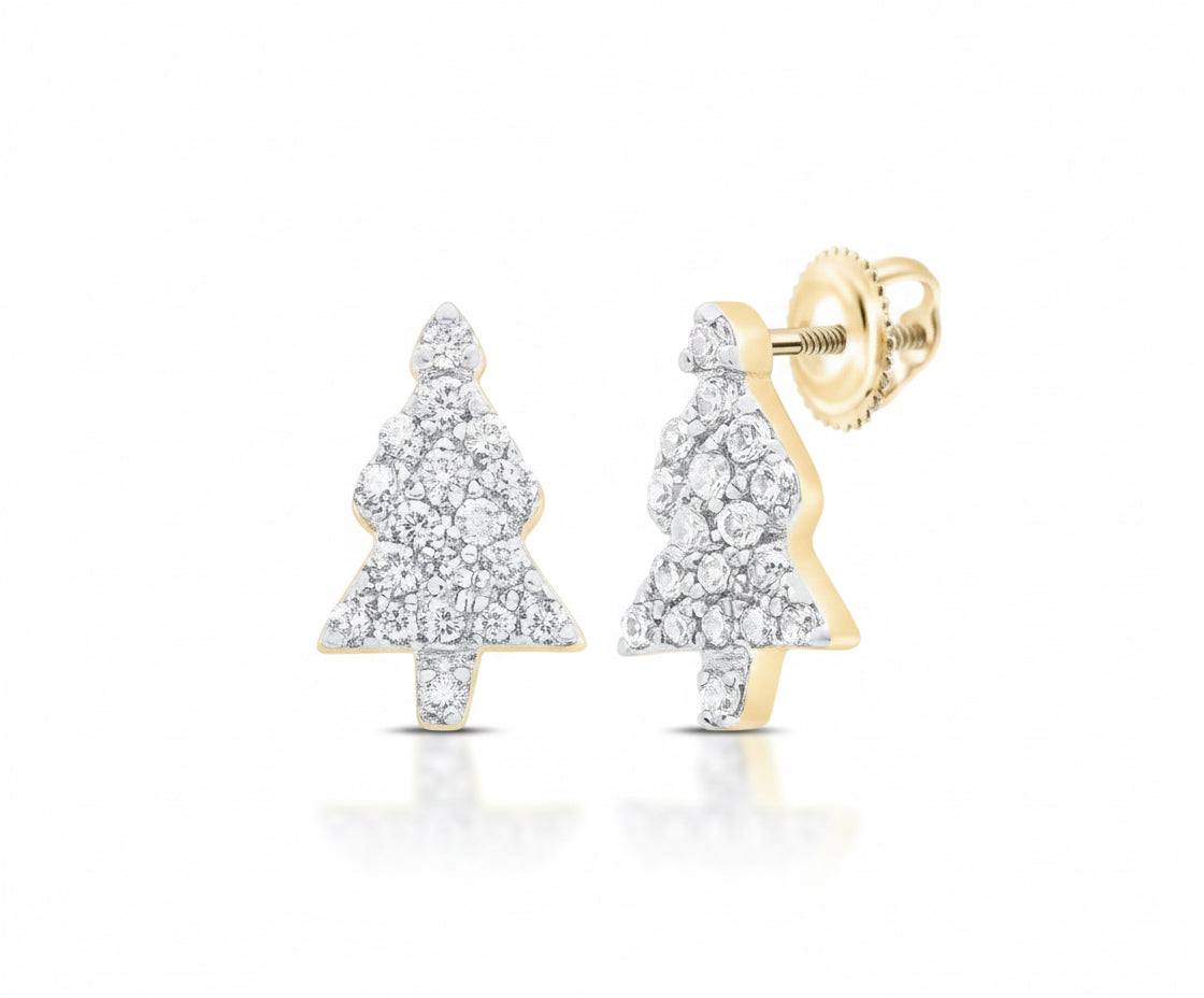 1/6 CTW natural diamond holiday earrings