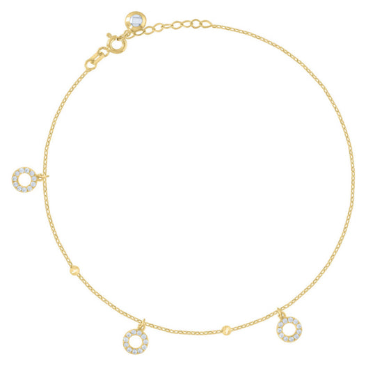 14K yellow gold circle fashion bracelet 8 inches.