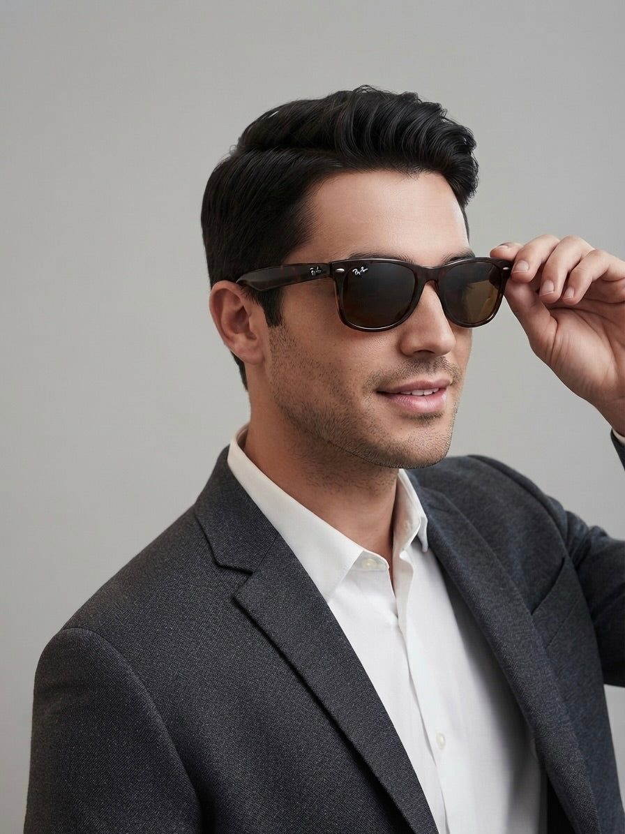 Classic retro brown lens sunglasses with lightweight frame and UV400 eye protection for men