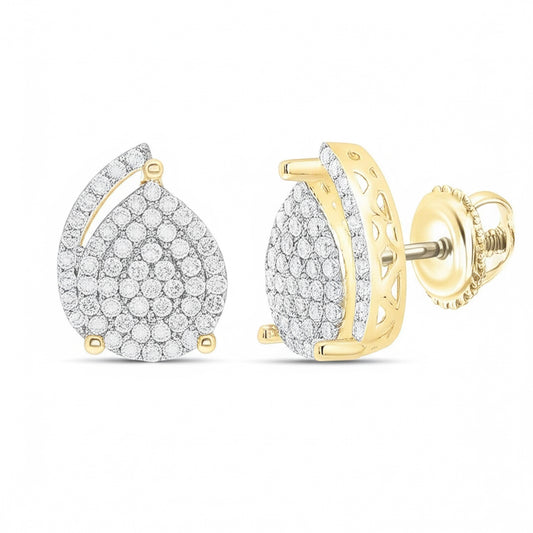 Close-up of natural diamond pear fashion earrings