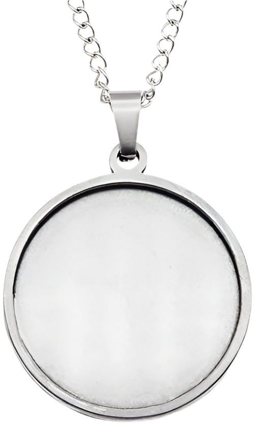 Custom stainless steel picture pendant with engraved photo, no chain included