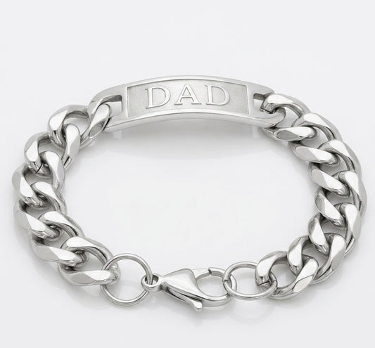 DAD Cuban link ID bracelet for men