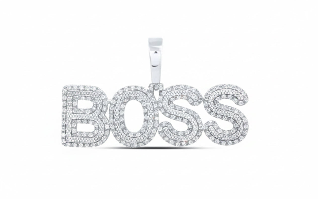Diamond Boss charm in sterling silver