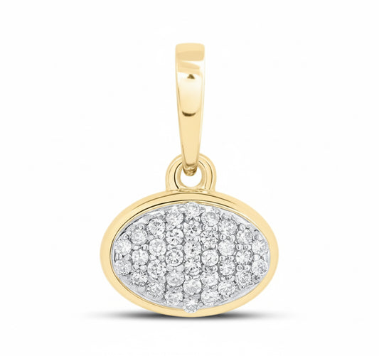 oval diamond pendant in 10k yellow or white gold, 1/10 ctw