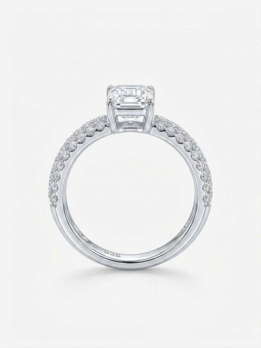 Elegant 925 sterling silver engagement ring for women