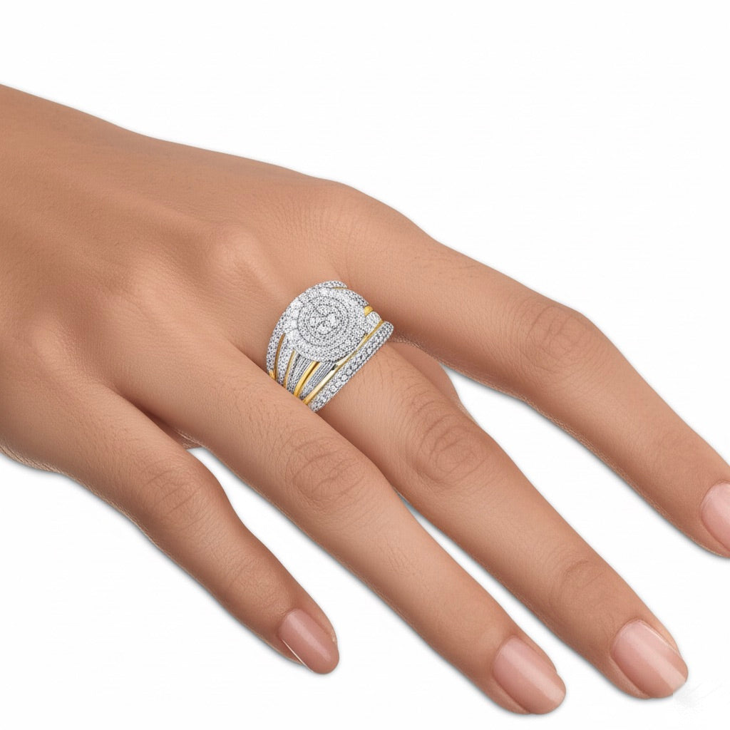 wedding band trio with baguette diamonds