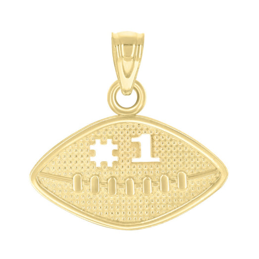 10k yellow gold #1 football charm