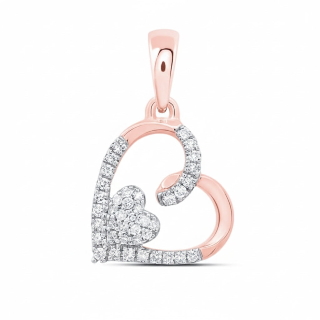 10K gold heart pendant with 1/10 CTW natural diamonds