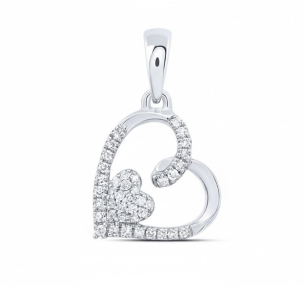 10K gold heart pendant with 1/10 CTW natural diamonds