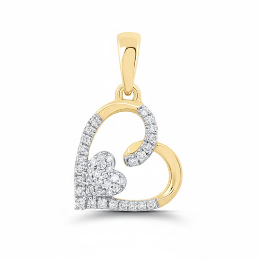 10K gold heart pendant with 1/10 CTW natural diamonds