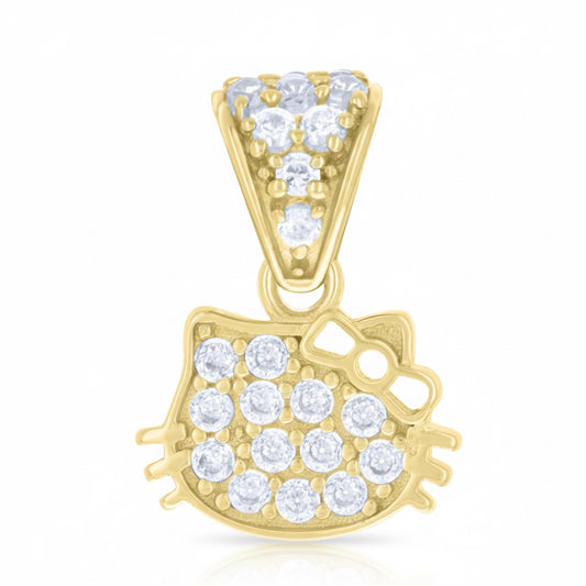 10kt Yellow Gold Hello Kitty Jewelry Pendant with CZ