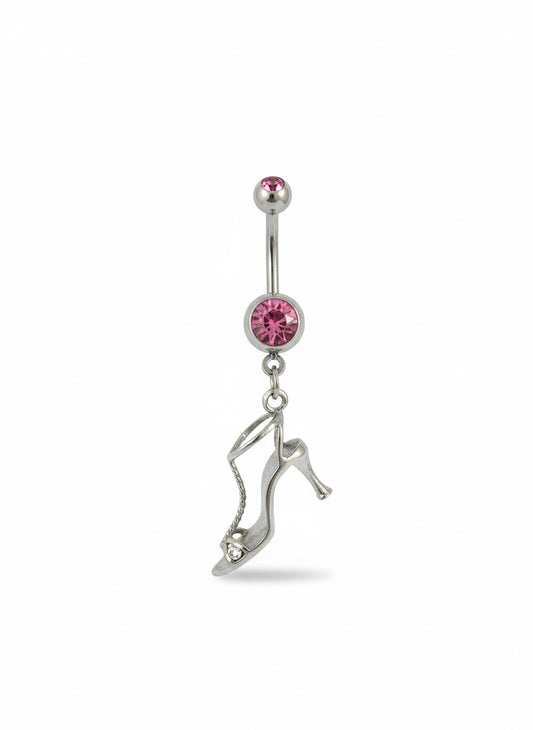 High heel 14G stainless steel belly button ring