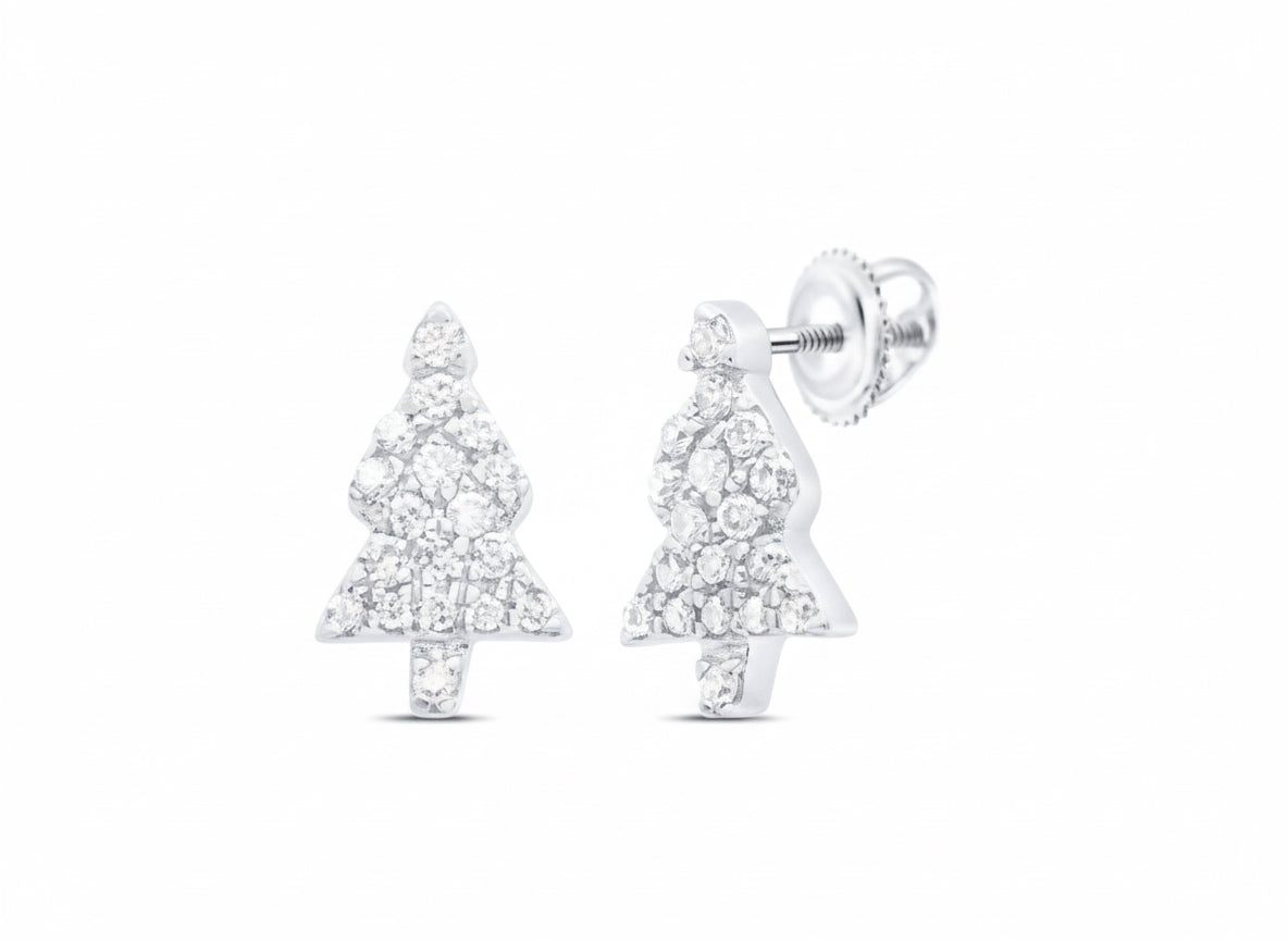 Christmas diamond earrings in 10k gold