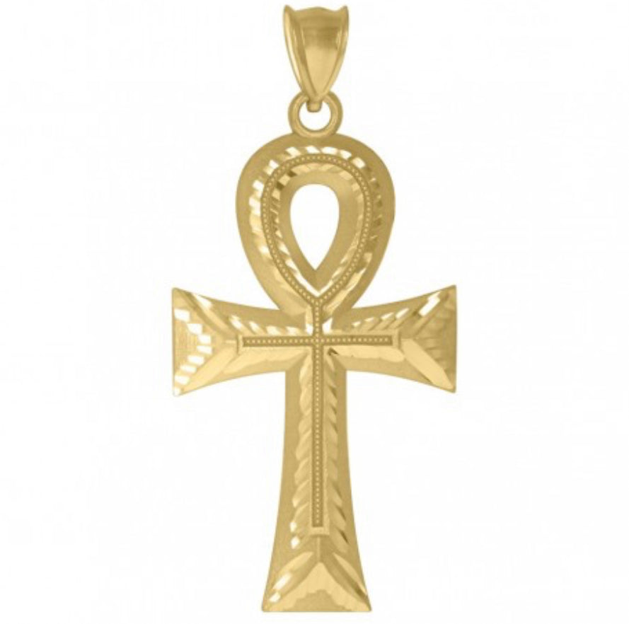 10k Egyptian Diamond Cut Cross