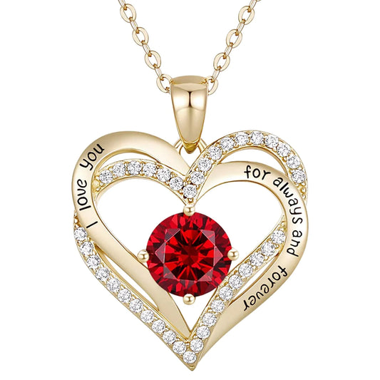 10K Ruby Birthstone I love you for Always and Forever