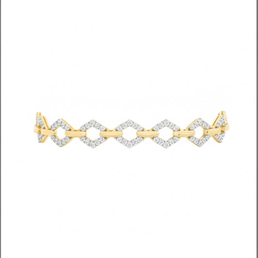 Front view of 7-inch ladies natural diamond bracelet – 1/4 CTW