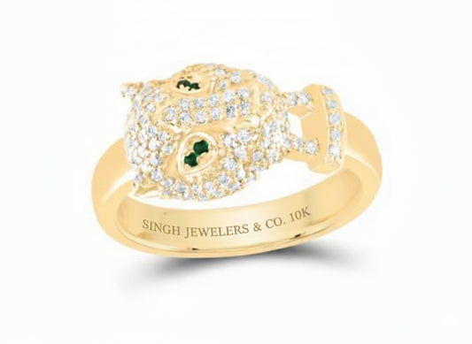 Ladies leopard fashion ring with 1/2 CTW natural diamonds