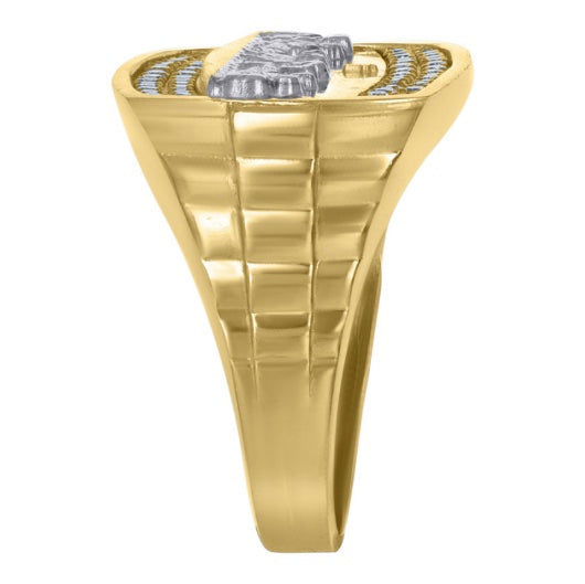 10k Yellow Gold Men's Last Supper Ring | Religious Icon Ring for Men