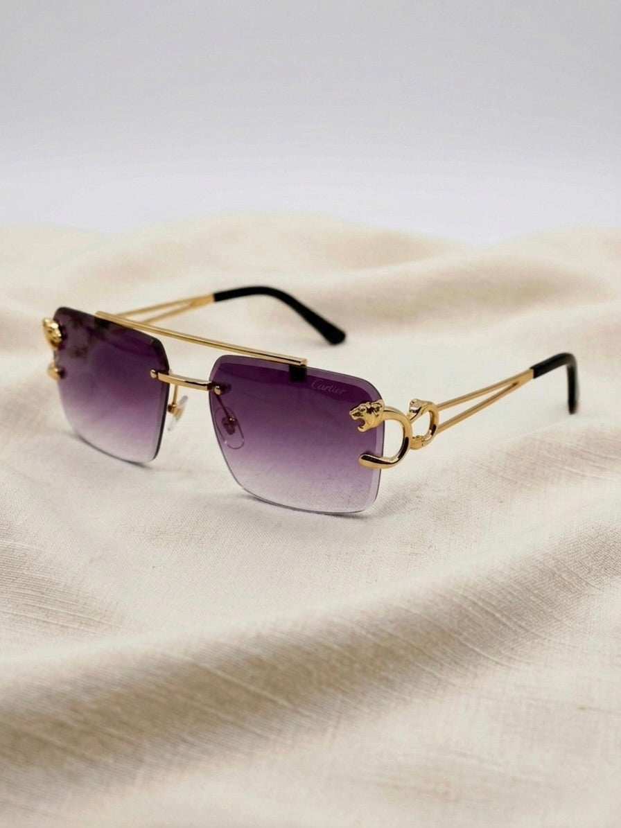 Luxury leopard cartier sunglasses with oversized designer frame