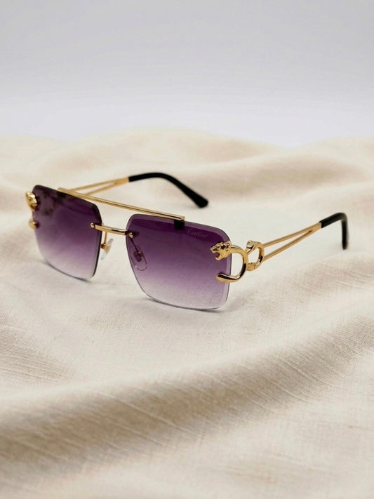 Luxury leopard cartier sunglasses with oversized designer frame