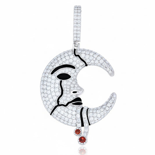 925 silver men’s celestial moon pendant luxury jewelry