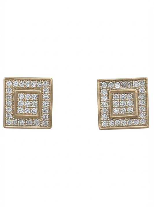 Men’s 10K gold diamond earrings with 1/4 carat total weight
