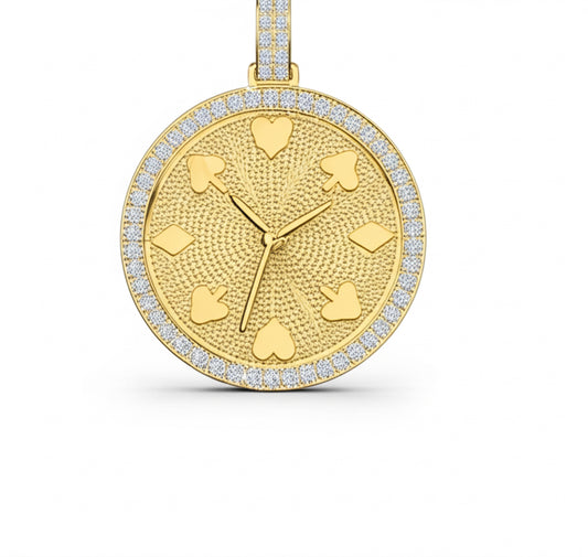 Men’s pocket watch charm with 7/8 CTW diamonds in 10K yellow gold