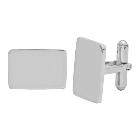 Polished rectangular cufflinks for men with classic design