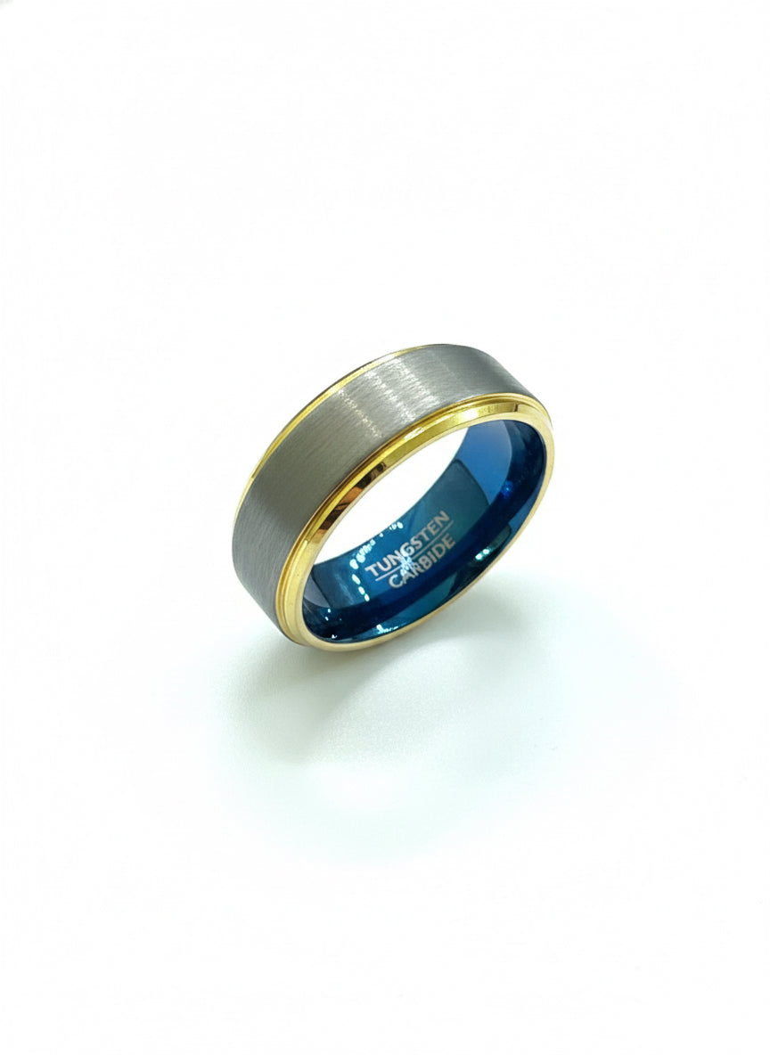 Modern tungsten carbide wedding ring for men