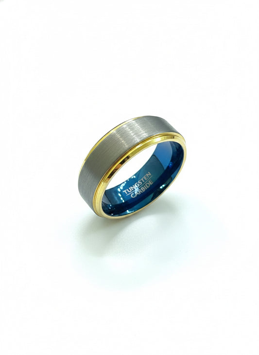 Modern tungsten carbide wedding ring for men