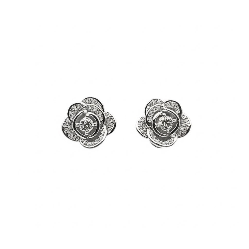 1/2 Carat Moissanite Rose Earrings in Sterling Silver