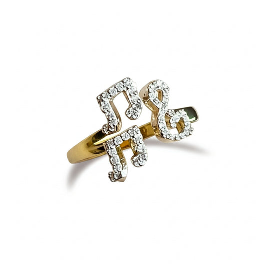 Diamond-studded music note ring – perfect gift for musicians or music lovers