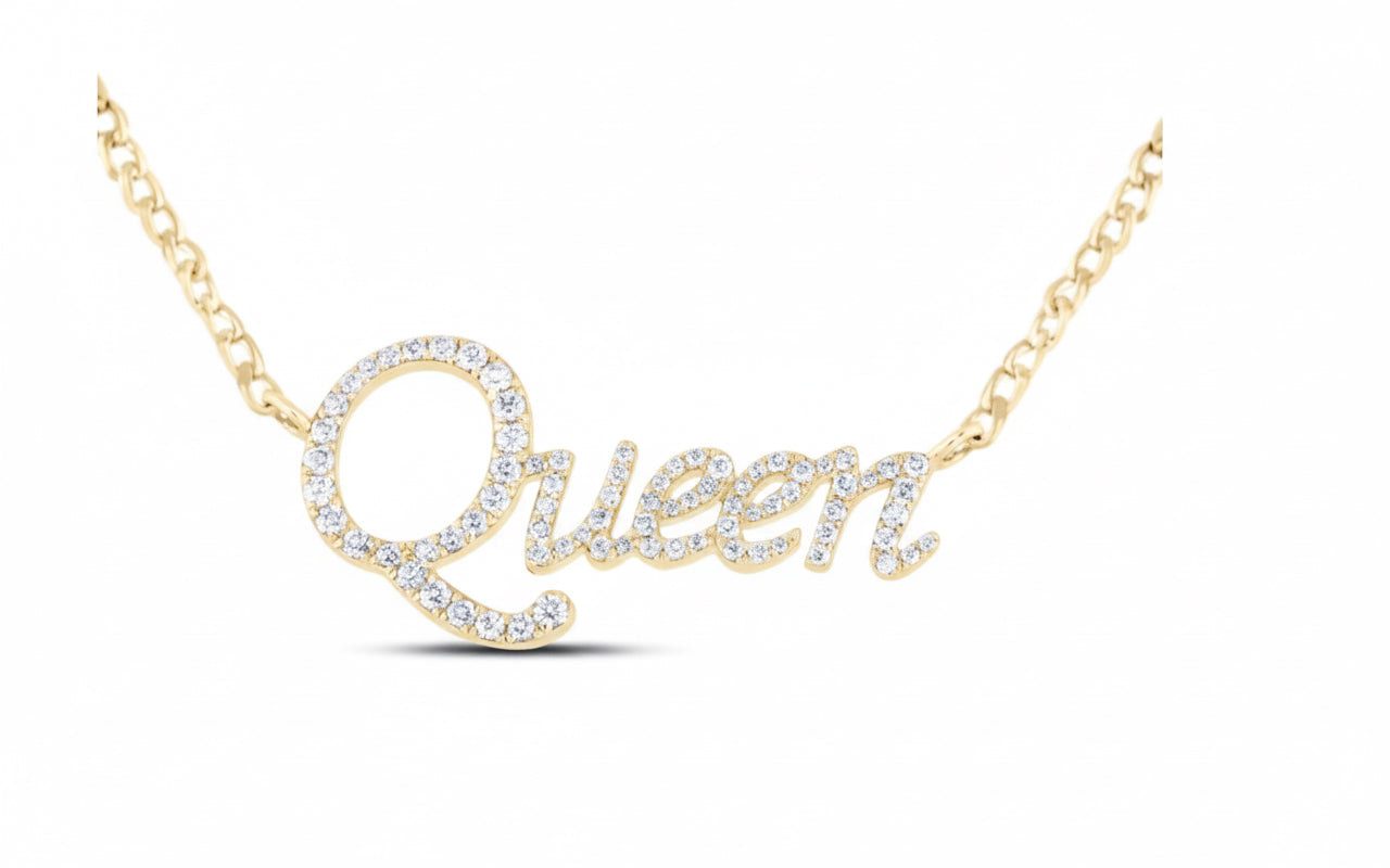 Natural diamond Queen necklace in 14K gold